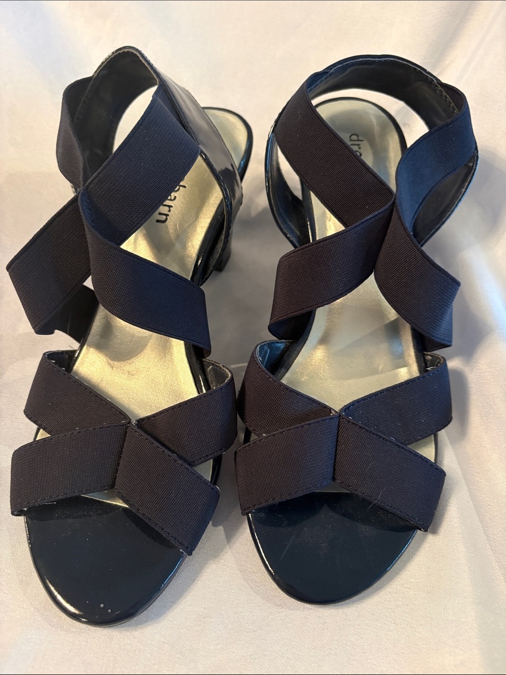 Dress Barn Navy Cross-Strap Sandals